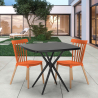 Set 2 Stühle modernes Design quadratischer Tisch 70x70cm Roslin Black Auswahl