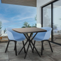 Set 2 Design Stühle quadratischer Tisch schwarz 70x70cm Navan Black Modell