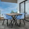 Set 2 Design Stühle quadratischer Tisch schwarz 70x70cm Navan Black Modell
