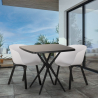 Set 2 sedie design tavolo nero quadrato 70x70cm moderno Navan Black Caratteristiche