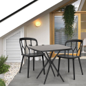 Set Quadratischer Tisch 70x70cm schwarz  2 Stühle Außen Design Saiku Dark Sales