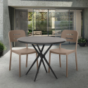 Set runder schwarzer Tisch 80cm 2 moderne Design Stühle Ipsum Dark Auswahl