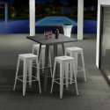 set tavolo alto e 4 sgabelli in metallo design industriale gowanus Scelta