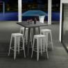 set tavolo alto e 4 sgabelli in metallo design industriale gowanus Scelta