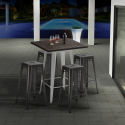 table haute + 4 tabourets métalliques style pour bars et pubs harlem Modèle
