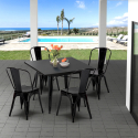 table carrée + 4 chaises en métal style industriel soho Vente