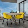 Set 2 Stühle Design beige quadratischer Tisch 70x70cm modern Navan Katalog