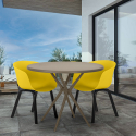 Set tavolo design rotondo 80cm beige 2 sedie Oden Caratteristiche