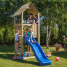 Parco giochi da giardino in legno bambini torretta con scivolo Carol-1 Promozione