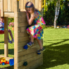 Parco giochi da giardino in legno torretta scivolo altalena arrampicata Carol-3 Sconti