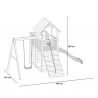 Aire de jeux extérieure en bois pour enfants avec toboggan balançoire escalade Carol-3 