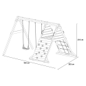 Aire de jeux extérieure en bois double balançoire et mur d'escalade pour enfants Spider King 