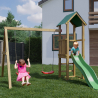 Torretta con scivolo altalena doppia parco giochi da giardino in legno Lucas Stock