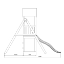 Torretta con scivolo altalena doppia parco giochi da giardino in legno Lucas Modello