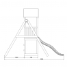 Torretta con scivolo altalena doppia parco giochi da giardino in legno Lucas Modello