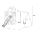 Torretta con scivolo altalena doppia arrampicata parco giochi bambini Floppi Acquisto