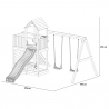 Spielturm mit Rutsche, Doppelschaukel & Kletterwand für Kinder Spielplatz Floppi Kauf