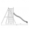 Aire de jeux extérieure pour enfants toboggan double balançoire et mur d'escalade Funny-3 DS 