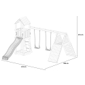Aire de jeux extérieure avec double balançoire escalade toboggan pour enfants Fleppi 
