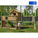 Parco giochi da giardino casetta arrampicata scivolo doppia altalena Galaxy L Vendita