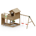Parco giochi da giardino casetta arrampicata scivolo doppia altalena Galaxy L Sconti