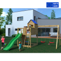 Scivolo casetta arrampicata altalena doppia parco giochi da giardino Treehouse Vendita