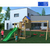 Scivolo casetta arrampicata altalena doppia parco giochi da giardino Treehouse Vendita