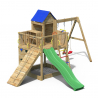 Scivolo casetta arrampicata altalena doppia parco giochi da giardino Treehouse Stock