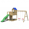 Scivolo casetta arrampicata altalena doppia parco giochi da giardino Treehouse Offerta