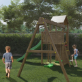Torretta con scivolo altalene sabbiera parco giochi bambini in legno Boomer Promozione