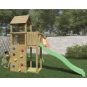 Torretta con scivolo altalene sabbiera parco giochi bambini in legno Boomer Sconti
