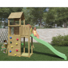 Torretta con scivolo altalene sabbiera parco giochi bambini in legno Boomer Sconti