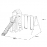 Torretta con scivolo altalene sabbiera parco giochi bambini in legno Boomer Acquisto