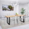 Ensemble Table 200x80cm 6 Chaises Transparentes Design Industriel Cuisine Lewis Réductions