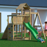 Aire de jeux extérieure en bois pour enfants toboggan balançoire escalade Activer Promotion