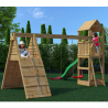 Aire de jeux extérieure avec double balançoire escalade toboggan pour enfants Fleppi Réductions