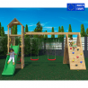 Aire de jeux extérieure avec double balançoire escalade toboggan pour enfants Fleppi Vente