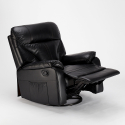 Fauteuil relax inclinable à bascule et pivotant en similicuir Sissi 