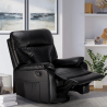 Fauteuil relax inclinable à bascule et pivotant en similicuir Sissi 