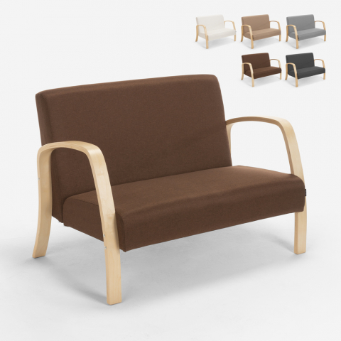 Divano divanetto legno e tessuto per salotto sale d'aspetto e studio design Esbjerg Promozione