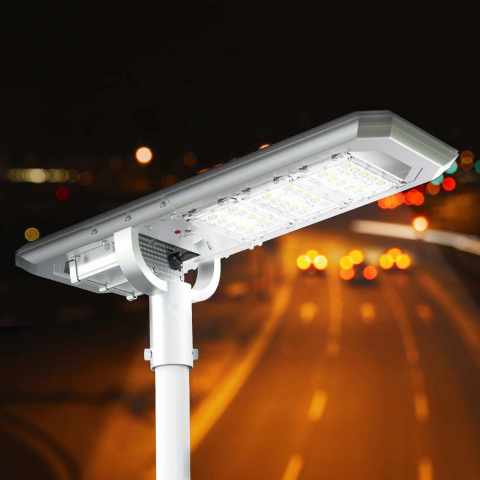 Solar Led Straßenlampe 3000 Lumen mit Integriertem 21,6-W-Solarpanel und Sensor Terminator