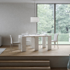 Consolle allungabile 78x47-299cm tavolo sala da pranzo legno bianco Allin Sconti