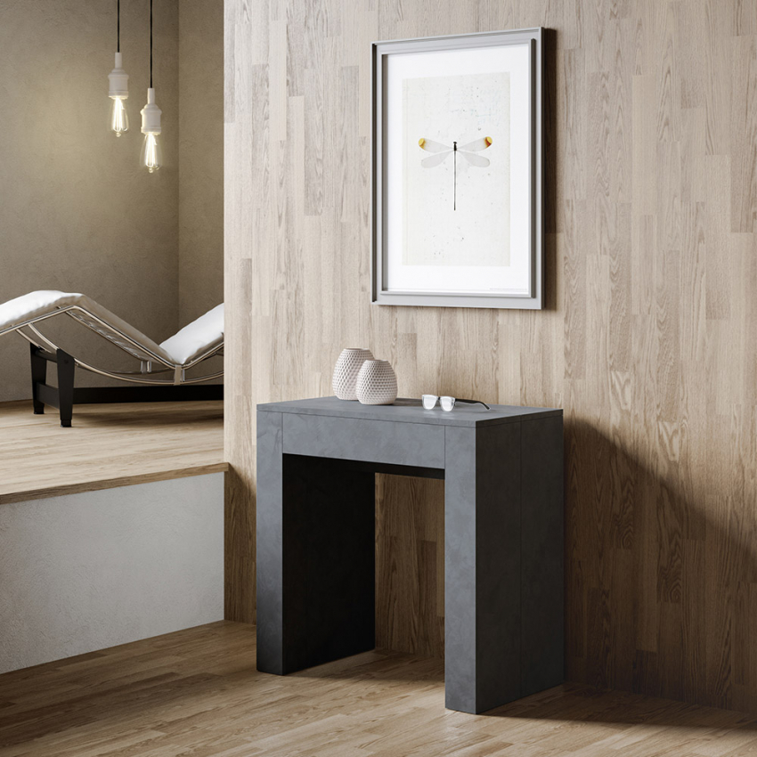 Console de table à manger extensible 78x47-299cm anthracite Allin Report Promotion Console de table à manger extensible 78x47-299cm anthracite Allin Report Promotion