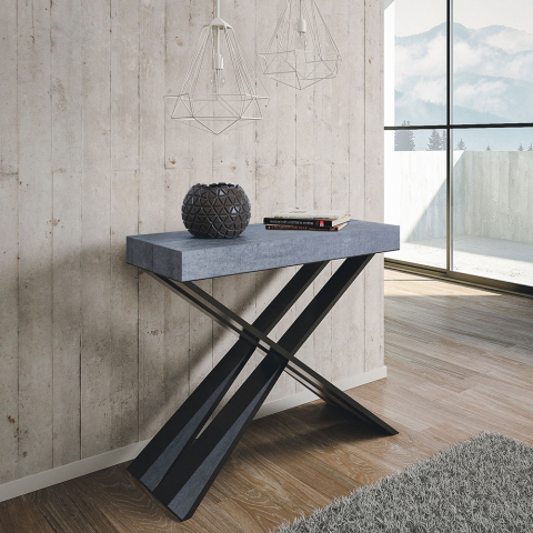 Consolle design allungabile 90x40-300cm tavolo moderno Diago Concrete Promozione