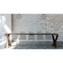 Ausziehbarer Konsolentisch 90x40-300 cm Holz modernes Design Diago Noix Rabatte