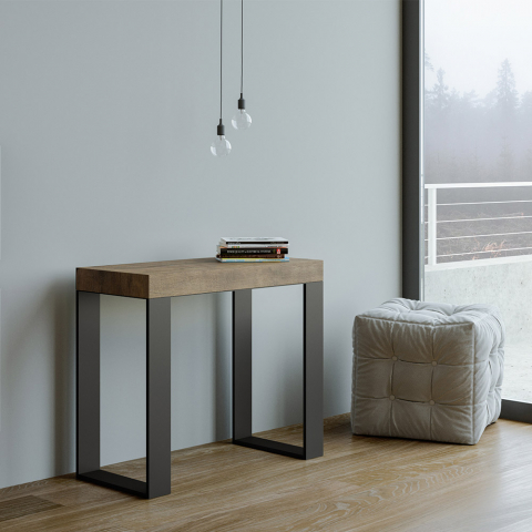 Consolle tavolo allungabile 90x40-300cm design legno metallo Tecno Noix Promozione