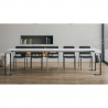 Consolle allungabile 90x40-300cm tavolo da pranzo design bianco metallo Tecno Sconti