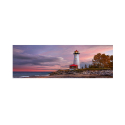 Sonnenuntergang Meer Druck kunststoffbeschichtete Leinwand in brillanten Farben 120x40cm Leuchtturm Verkauf