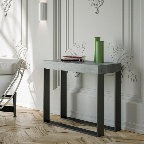 Consolle tavolo allungabile 90x40-300cm grigio moderno Elettra Concrete Promozione
