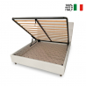 Mika weißes Kunstleder Design Doppelbett mit Stauraum 160x190cm Verkauf